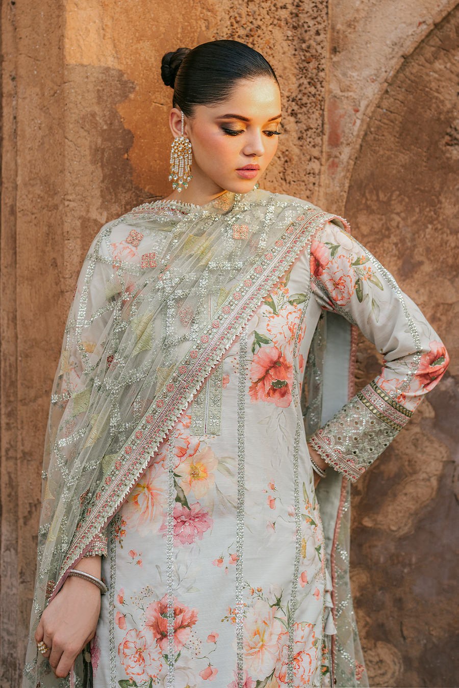 Embroidered Lawn Suit with Heavy Embroidered Net Dupatta