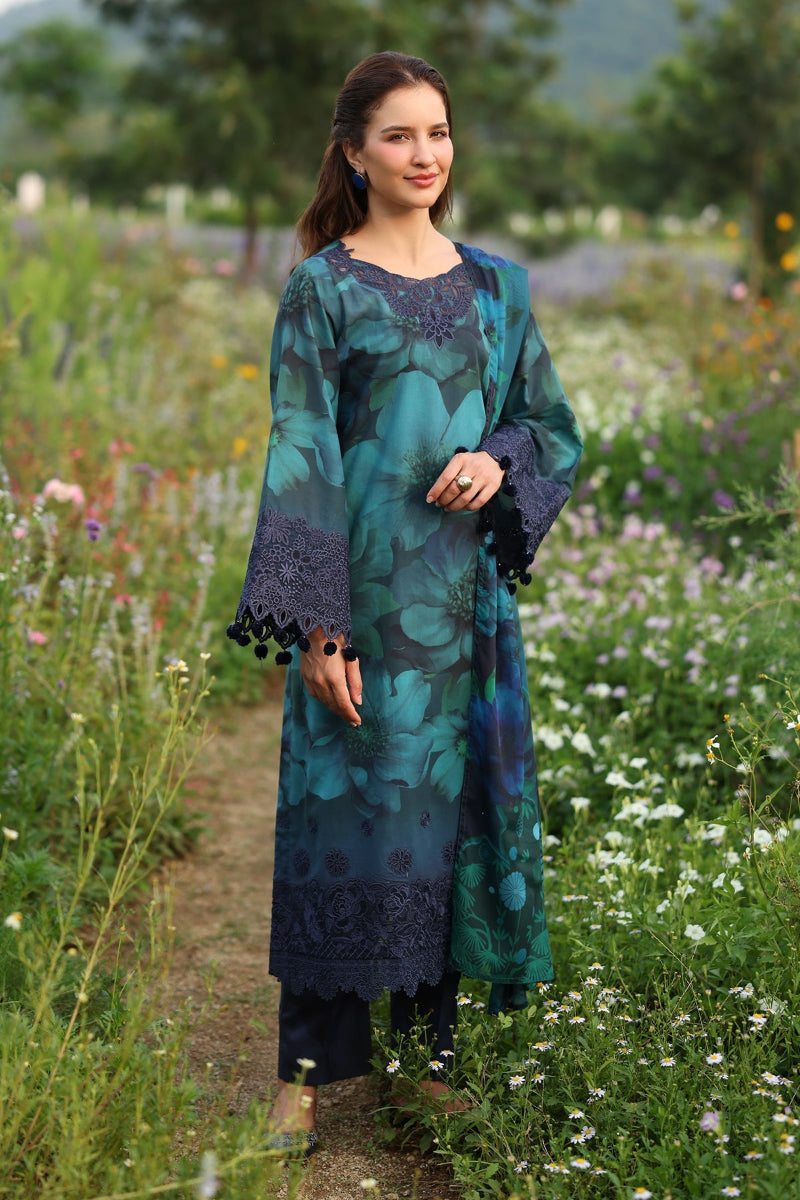Baroque – Premium Lawn 3PC with 3D Voile Dupatta (stitched)