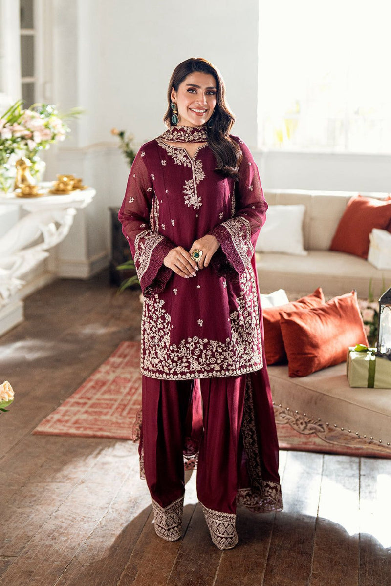 AZURE Chiffon | Heavy Embroidered Luxury Suit | Ready-to-Wear Suit