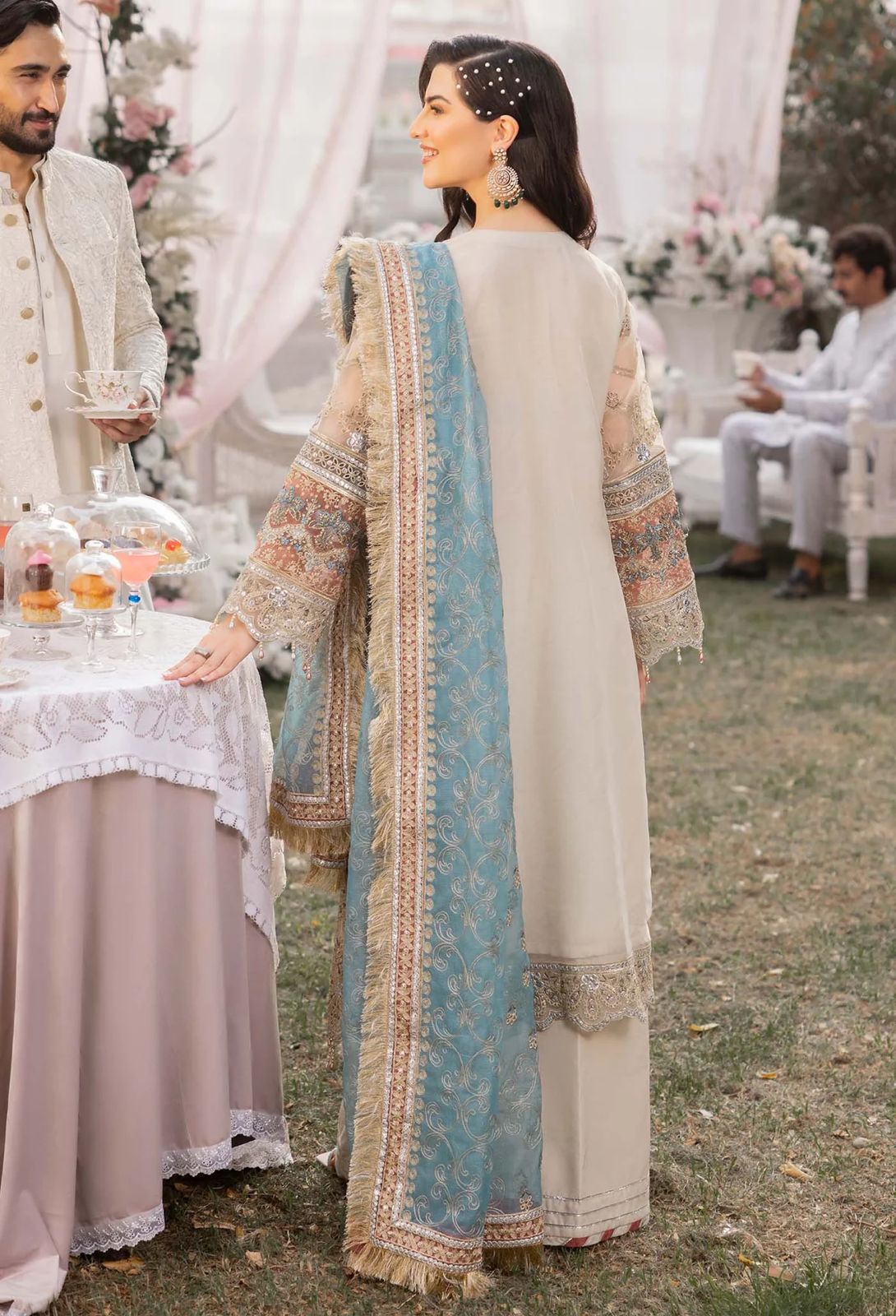 3 Piece Luxury Embroidered Organza Suit with Net Dupatta
