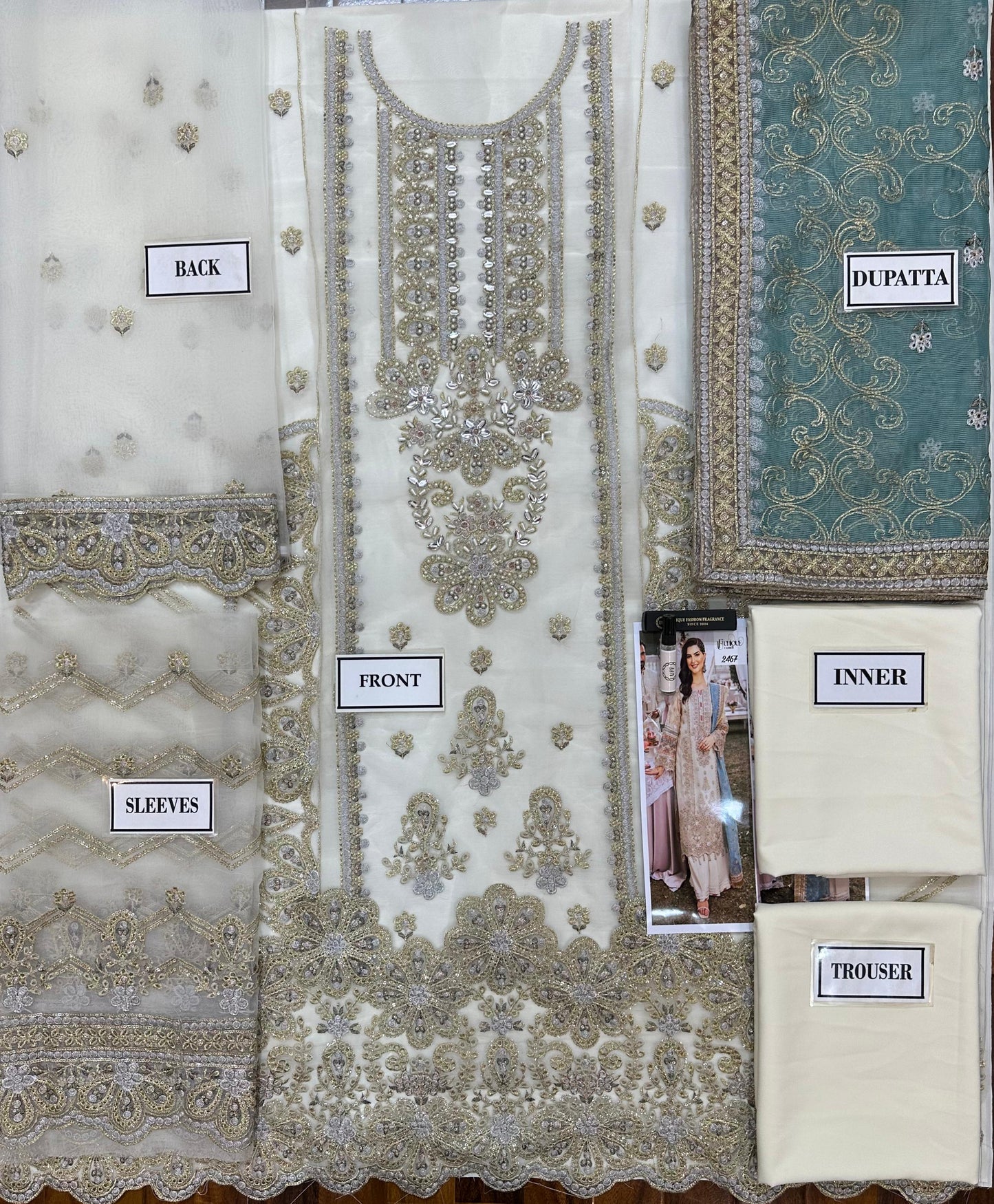 3 Piece Luxury Embroidered Organza Suit with Net Dupatta