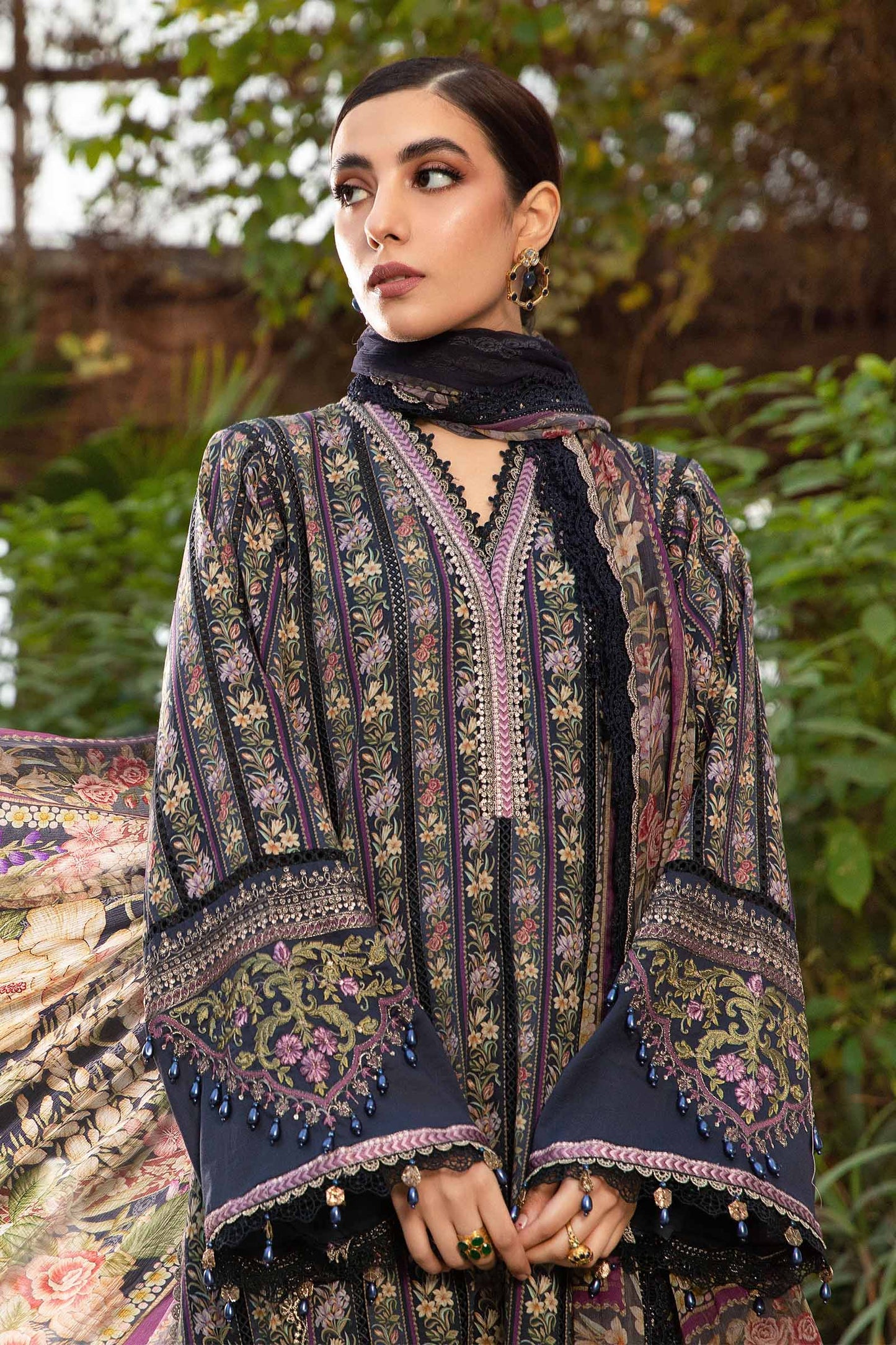 Radiant Charm - 3 Piece Embroidered Lawn Suit with Chiffon Dupatta