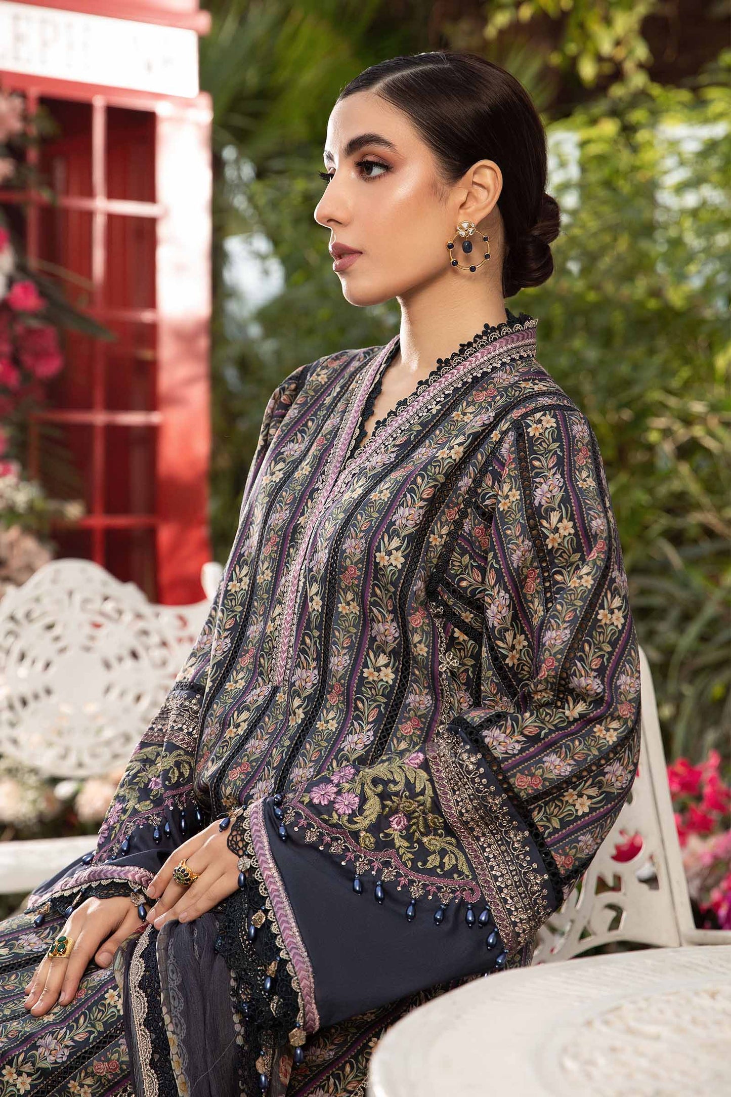 Radiant Charm - 3 Piece Embroidered Lawn Suit with Chiffon Dupatta