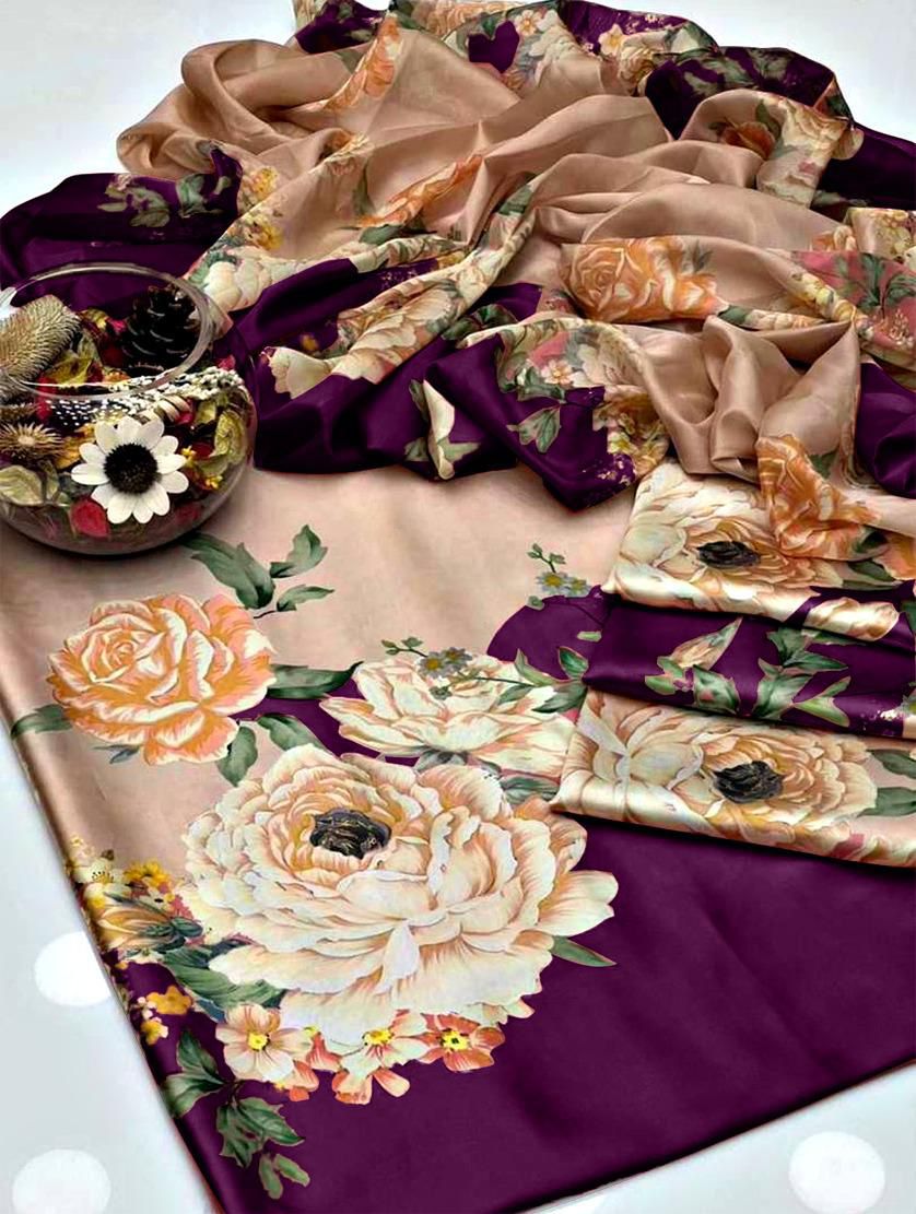 3-Piece Digital Print Silk Suit