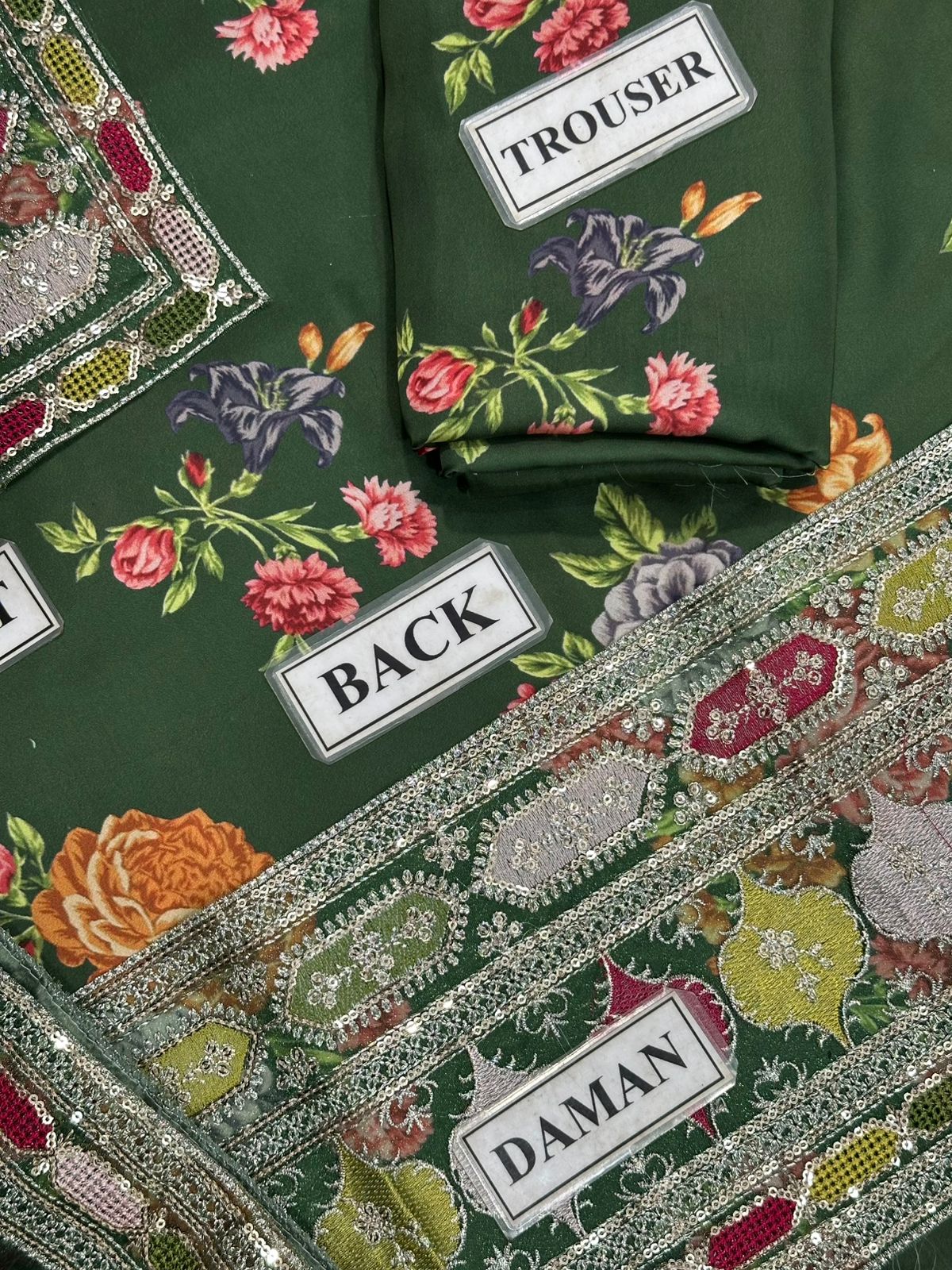 Unstitched Silk Suit with Silk Dupatta