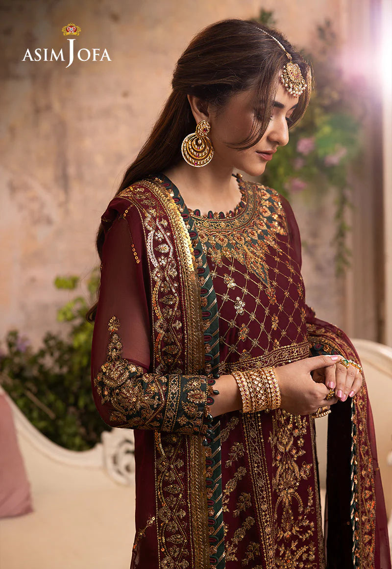 3 Piece Raw Silk Suit with Printed Organza Dupatta