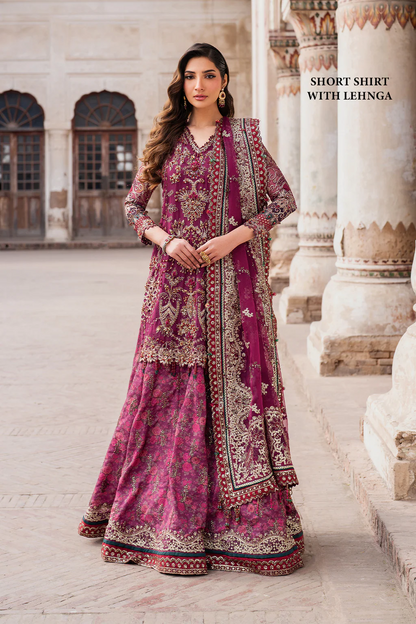 3 Piece Embroidered Net Suit with Organza Dupatta