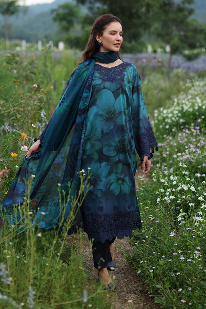 Baroque – Premium Lawn 3PC with 3D Voile Dupatta (stitched)