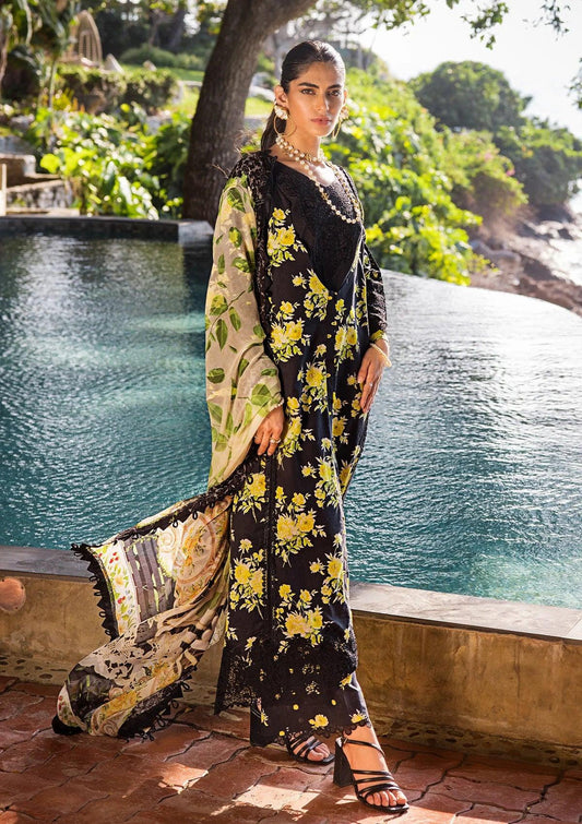 Printed & Embroidered Lawn Suit (Chiffon Dupatta)