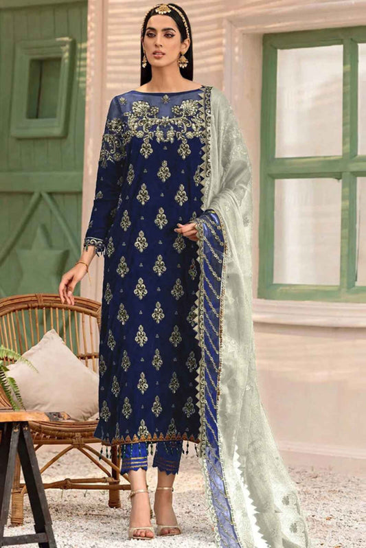 EMAAN ADEEL Velvet Embroidered Suit