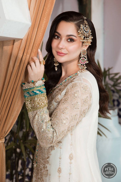 3 Piece Semi Pure Chiffon Suit with Net Dupatta