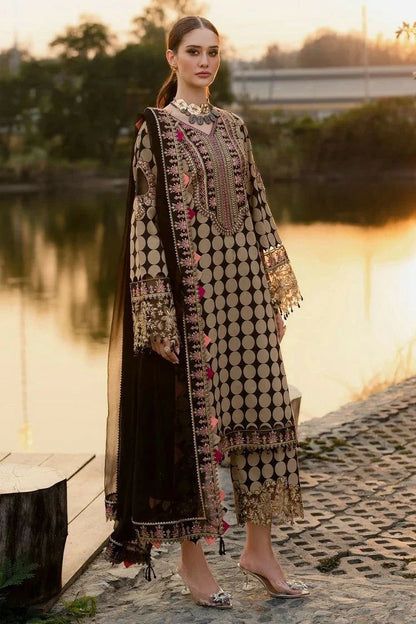 3 Piece Embroidered Lawn Suit with Chiffon Dupatta