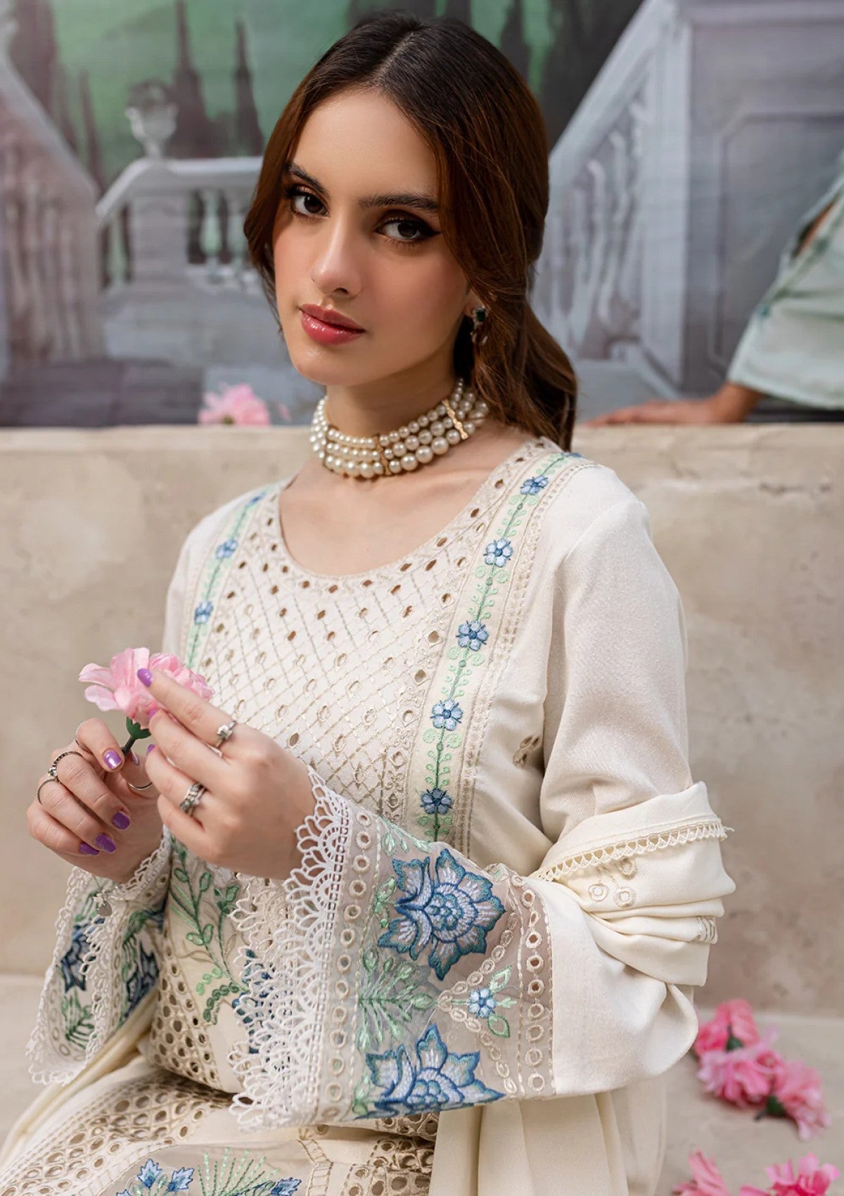 3 Piece Chikankari Lawn Suit with Embroidered Chiffon Dupatta