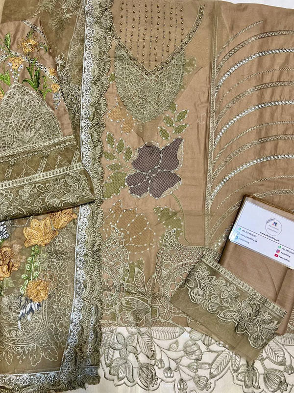 3 Piece Heavy Embroidered Lawn Suit with Net Dupatta