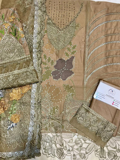 3 Piece Heavy Embroidered Lawn Suit with Net Dupatta