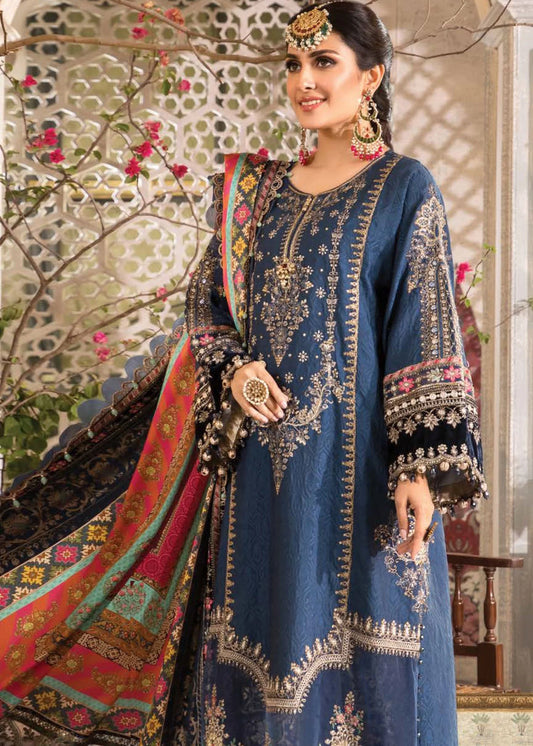3 Piece Heavy Embroidered Chiffon Suit with Silk Dupatta