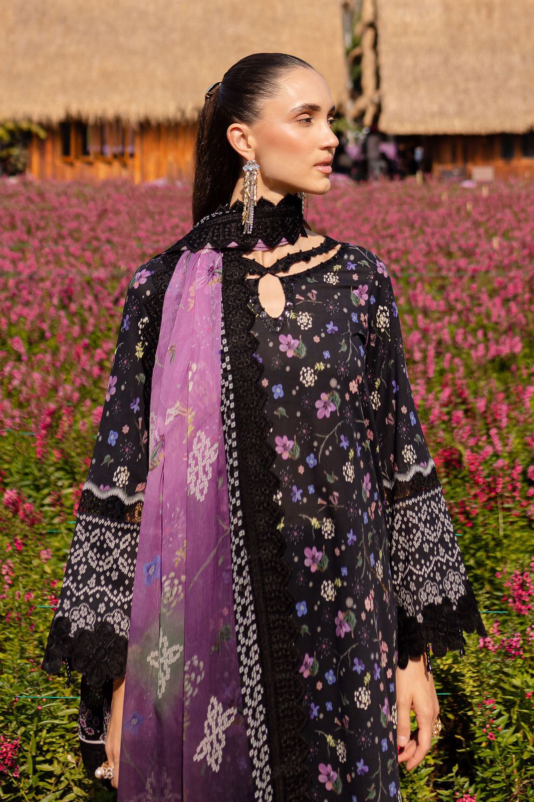 Nureh Lawn Collection 2025 | stitched 3-Piece Suit