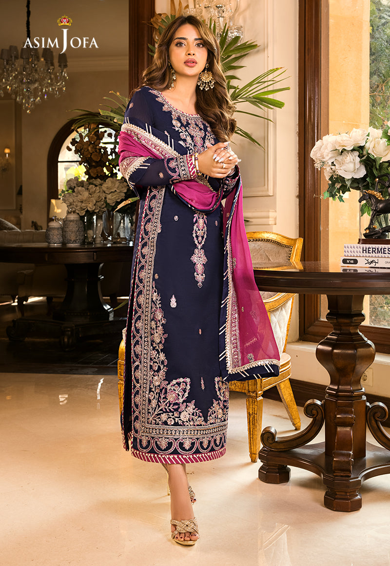 Maahru & Noorie by Asim Jofa – stitched Embroidered 3-Piece Suit