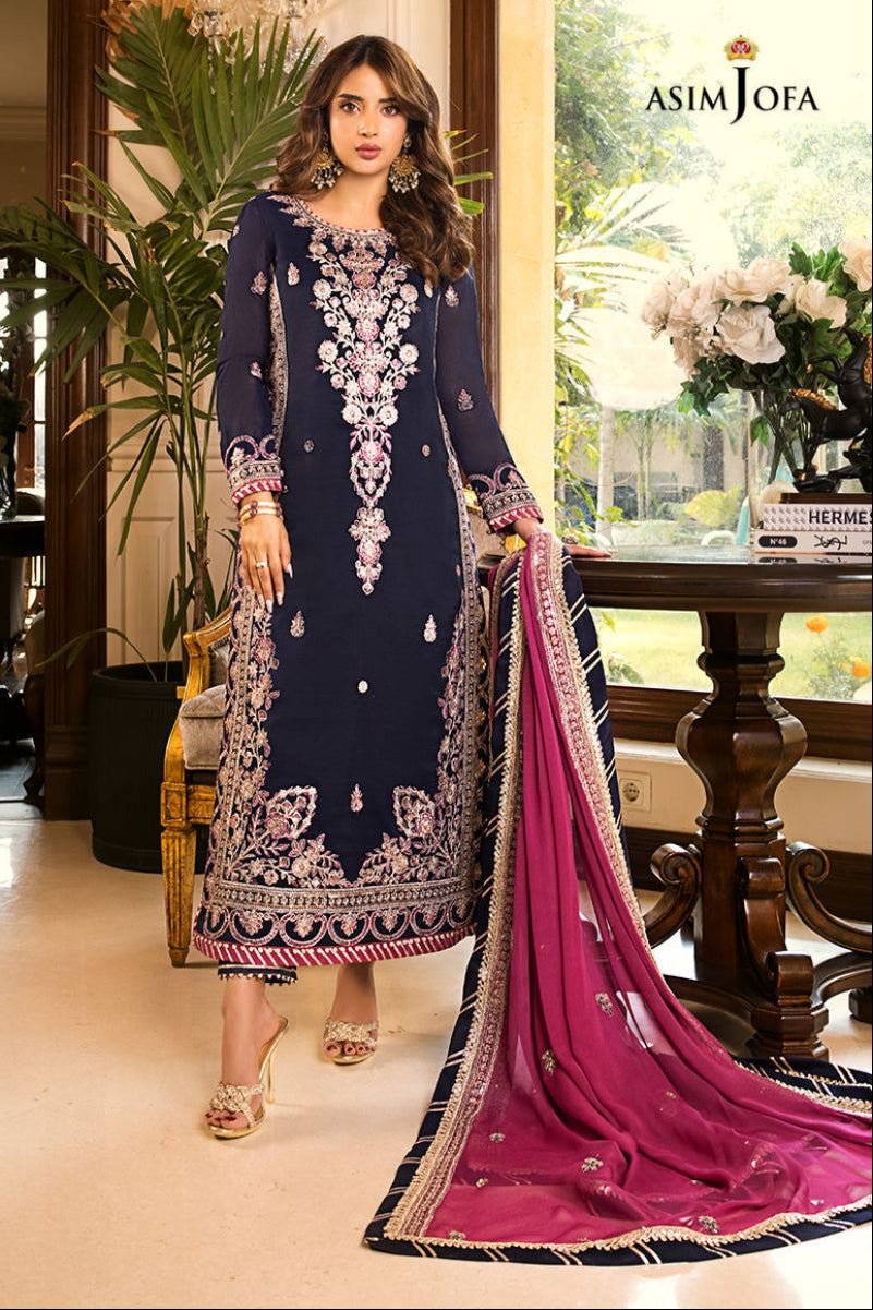 Maahru & Noorie by Asim Jofa – stitched Embroidered 3-Piece Suit