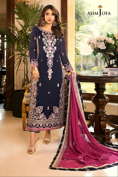 Maahru & Noorie by Asim Jofa – stitched Embroidered 3-Piece Suit