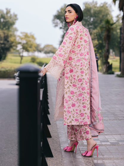 3-Piece Printed Lawn Suit with Heavy Embroidery