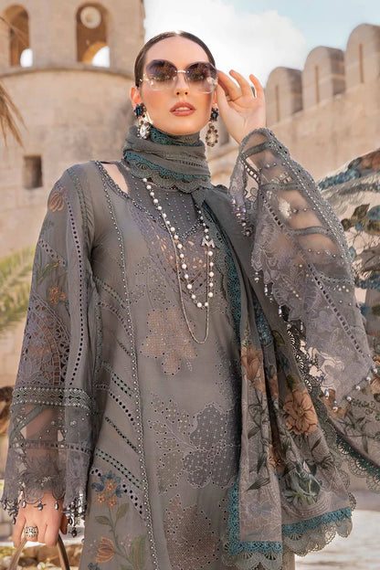 3 Piece Heavy Embroidered Lawn Suit with Net Dupatta