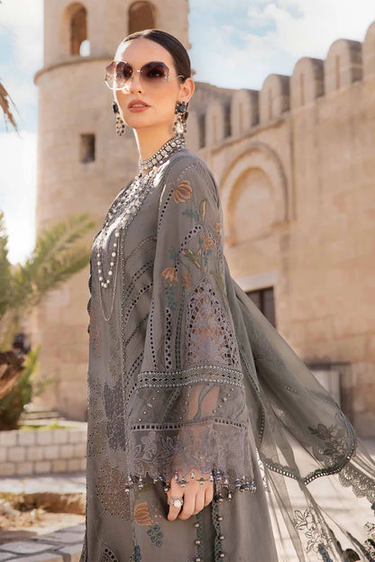 3 Piece Heavy Embroidered Lawn Suit with Net Dupatta