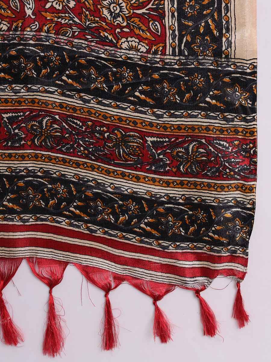 FANCY SOUTH SILK THREAD WORK TOP BOTTOM WITH DUPATTA OFF WHITE