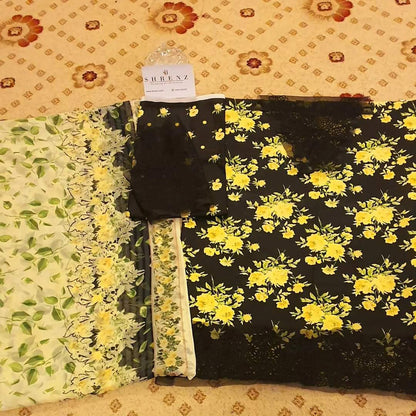 Printed & Embroidered Lawn Suit (Chiffon Dupatta)