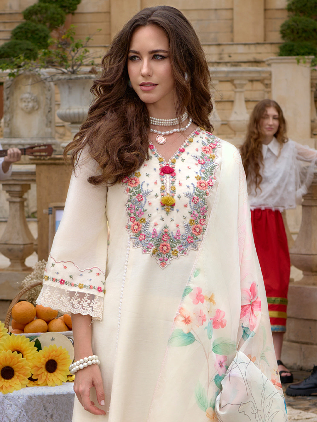 Designer Ready to Wear Dress Top Pant & Printed Dupatta