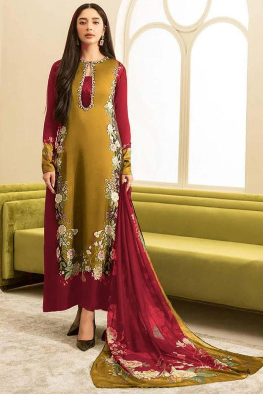 Clear03 – 3-Piece Unstitched Silk Suit