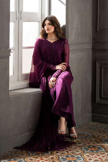 3-Piece Embroidered Formal Suit with Silk Trouser