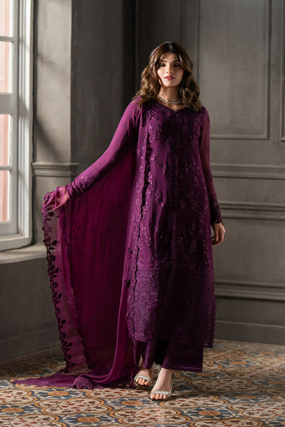 3-Piece Embroidered Formal Suit with Silk Trouser