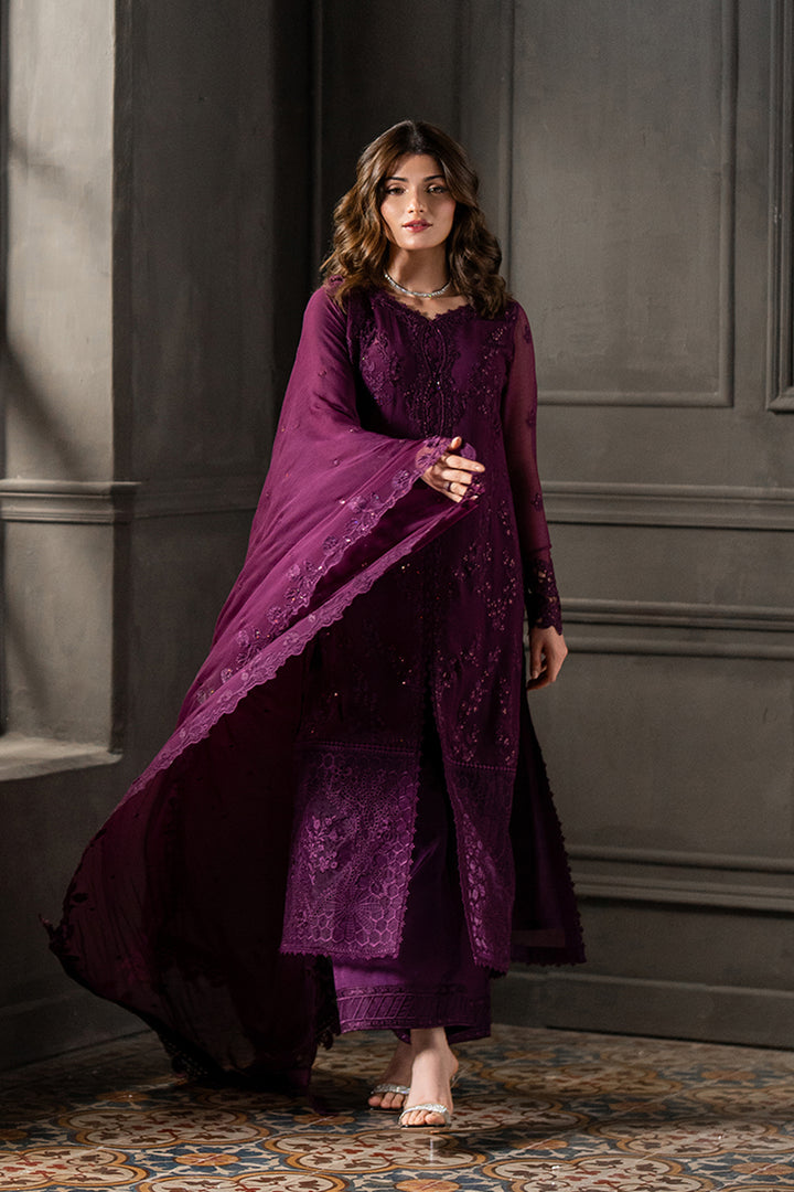 3-Piece Embroidered Formal Suit with Silk Trouser