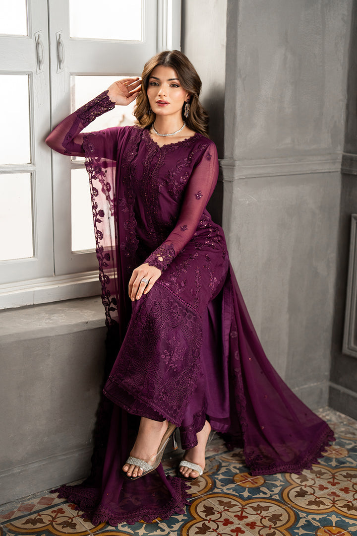3-Piece Embroidered Formal Suit with Silk Trouser