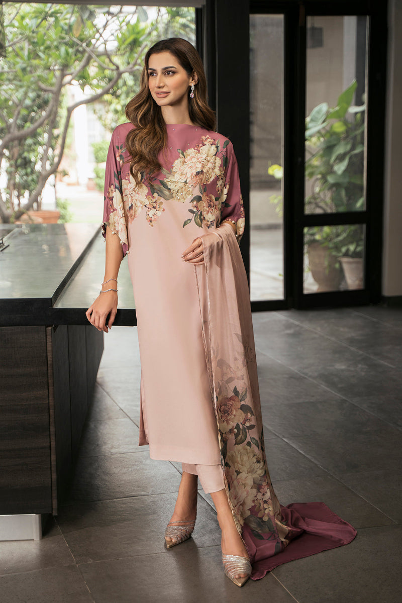 3-Piece Digital Print Silk Suit