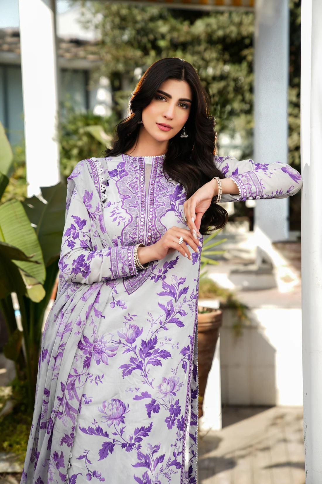 Aneela's Luxury Lawn Embroidered 3 Piece Stitched Suit