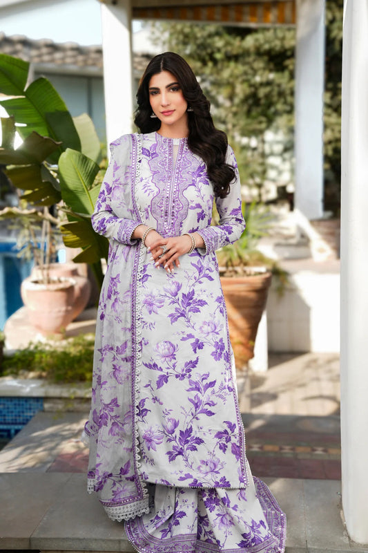 Aneela's Luxury Lawn Embroidered 3 Piece Stitched Suit