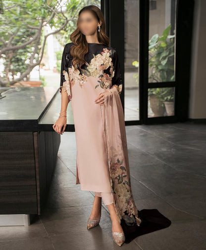 3-Piece Digital Print Silk Suit