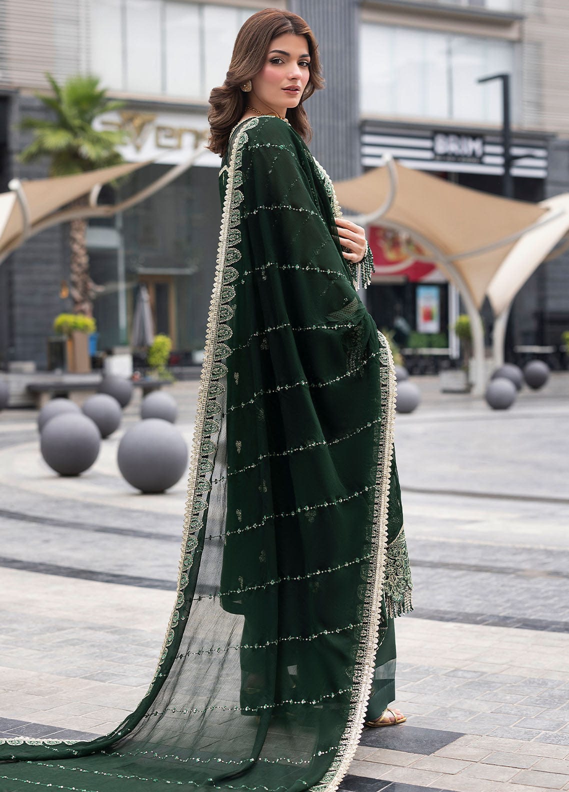 Luxury Semi Pure Chiffon Embroidered 3-Piece Suit