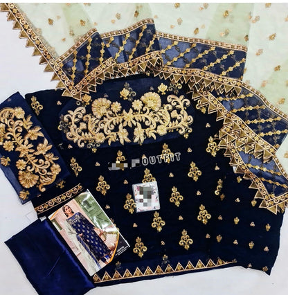 EMAAN ADEEL Velvet Embroidered Suit