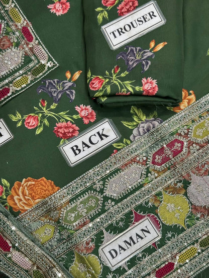 Unstitched Silk Suit with Silk Dupatta