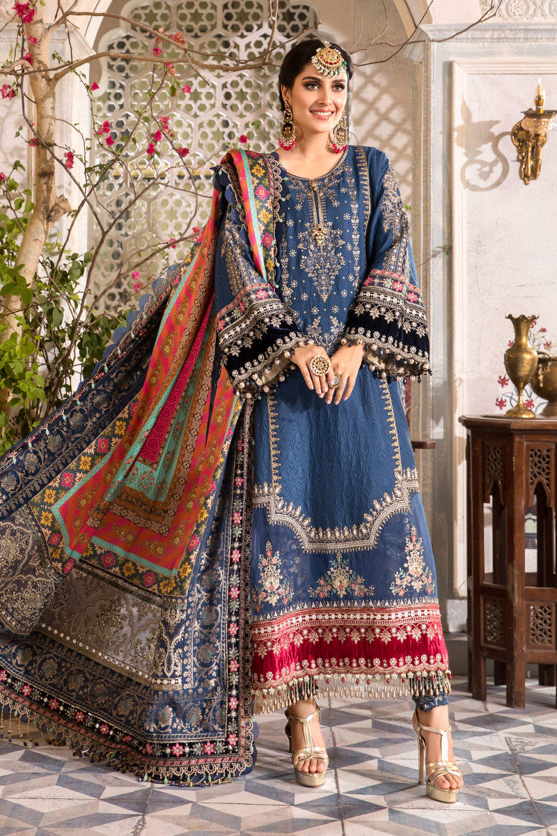 3 Piece Heavy Embroidered Chiffon Suit with Silk Dupatta