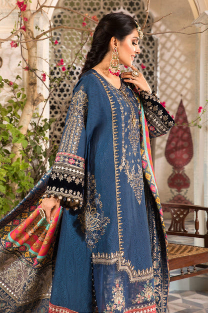 3 Piece Heavy Embroidered Chiffon Suit with Silk Dupatta