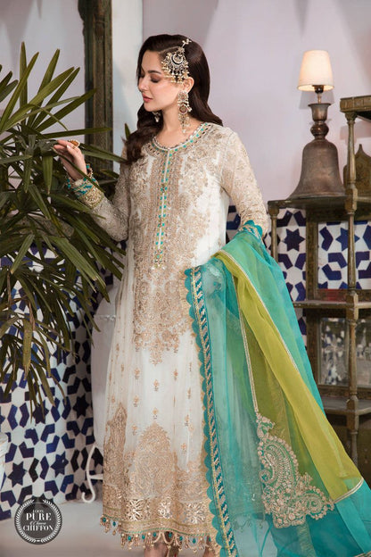 3 Piece Semi Pure Chiffon Suit with Net Dupatta
