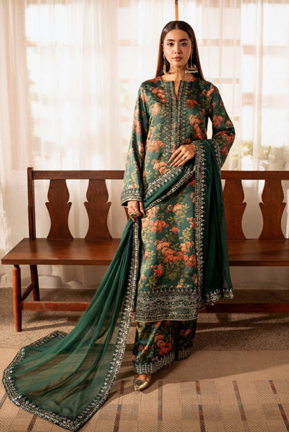 Luxury Shamoz Silk Suit  stitched 3 Piece