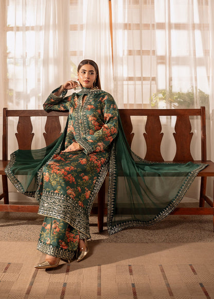 Luxury Shamoz Silk Suit  stitched 3 Piece
