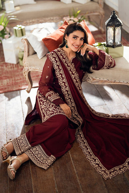 AZURE Chiffon | Heavy Embroidered Luxury Suit | Ready-to-Wear Suit