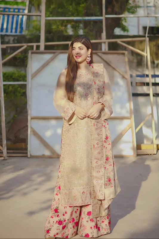 Organza Suit  3-Piece stitched