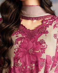 3 Piece Digital Printed Luxury Lawn Suit with Chiffon Dupatta